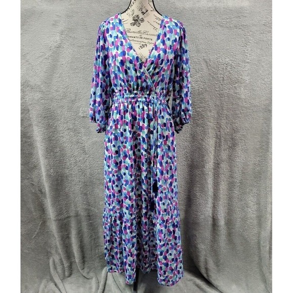 Tommy Bahama Splendid Sea Maxi Dress Womens Small Flowy Lined Elegant Tassle‎ - Picture 1 of 15